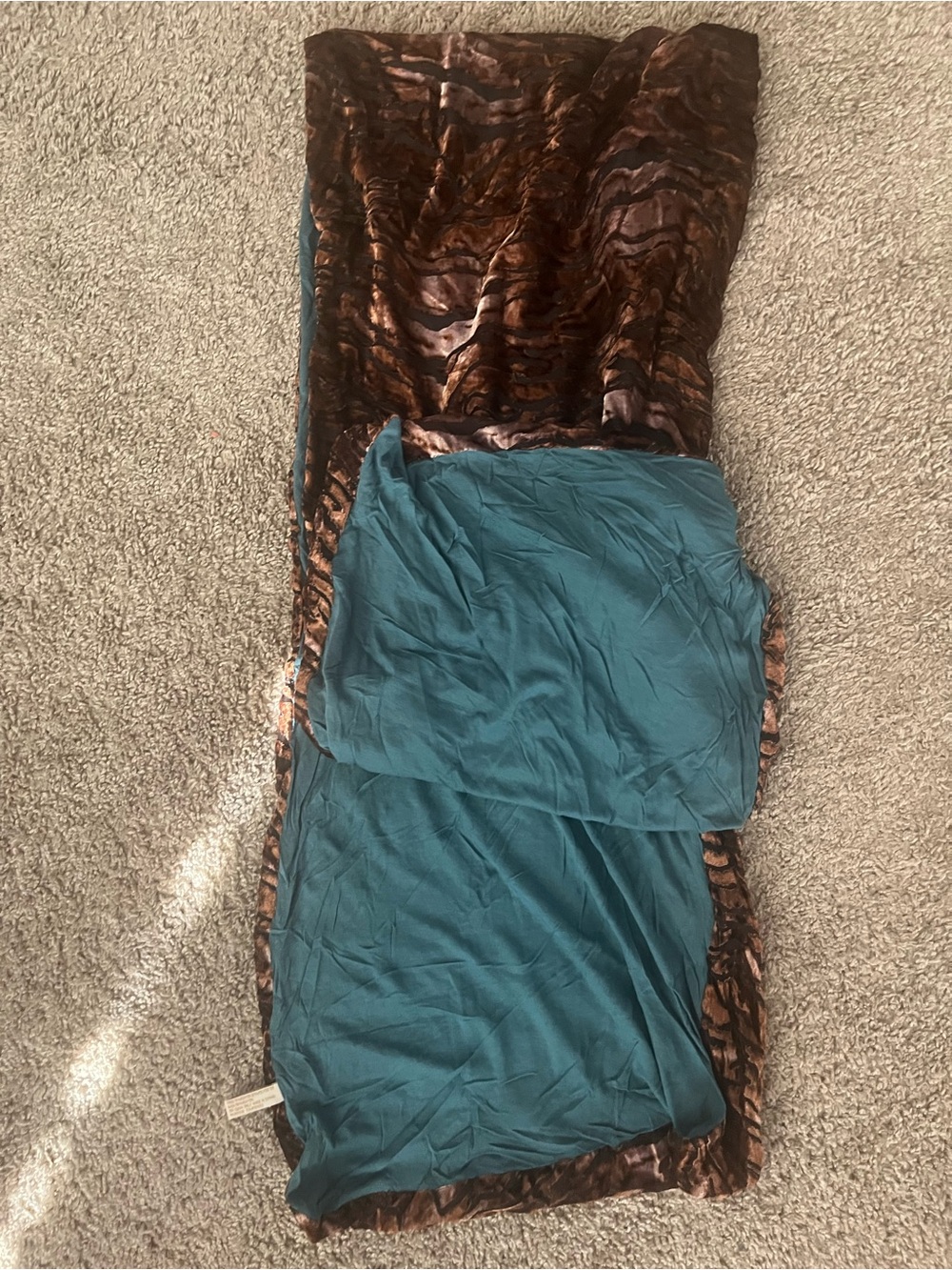 Teal and Brown Women's Scarf & Wrap - Reversible Fashion Wrap